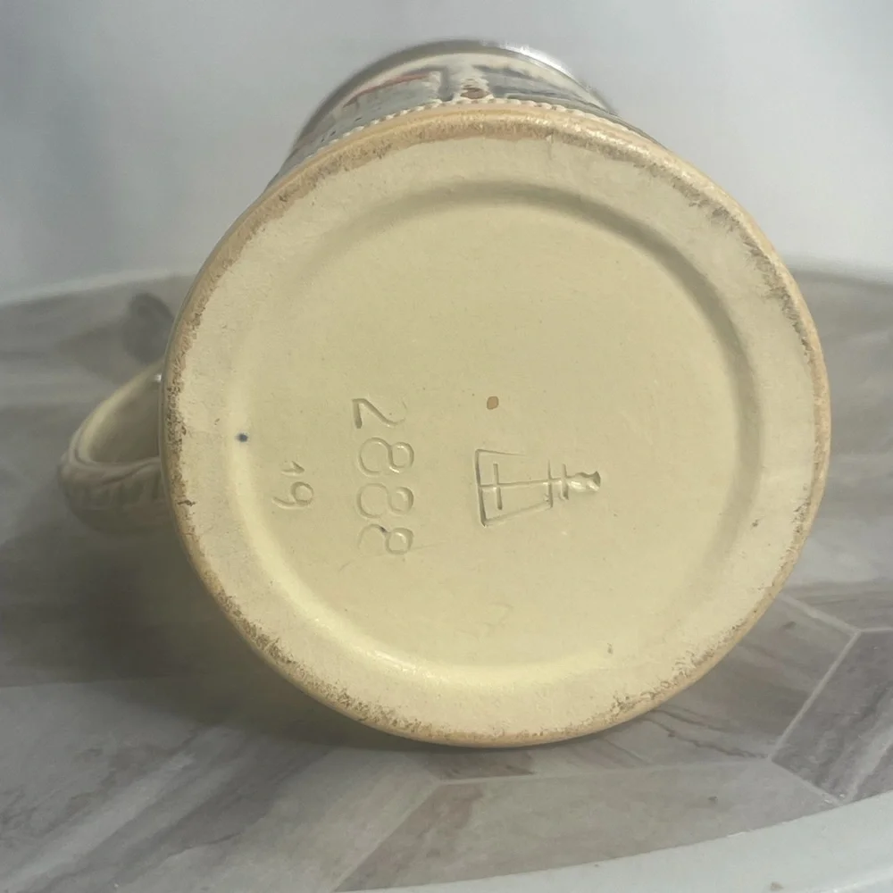 Vintage Hamburg Rathaus Germany Beer Stein Pewter Lid Elbbrücke Jungfernstieg